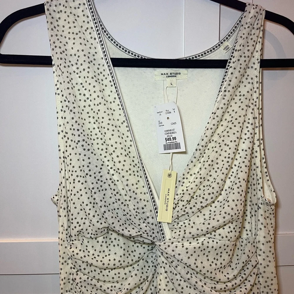 Max Studio White and Black Patterned Dress - Picture 3 of 5